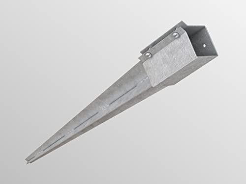 BPC Fixings Powapost Galvanised Drive-in Fence Post Spike 2-Piece Set, 600 mm Length x 100 mm Width x 100 mm Height