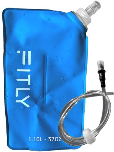 FITLY Mjuk vattenblåsa | Krymp när du dricker mjuk flaska för vätskepaket | vikbar vattenflaska idealisk för löpning, vandring, cykling, klättring och rigorös aktivitet