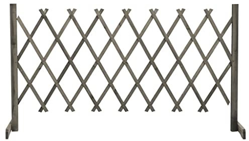 INLIFE Garten-Rankzaun Grau 150x80 cm Massivholz Tanne,1.2kg,314827