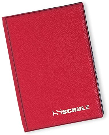 Mini Light Red 50p Coin Schulz Album 96 Storage Spaces for Coins Fifty Pence Two and One Pound Folder £1 £2 Euro 10p 20p Collector Holder 8x Pages Book
