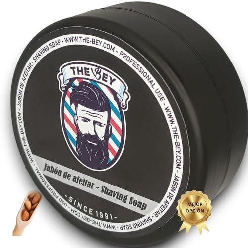 The Bey Rasierseife mit natürlichen Inhaltsstoffen, Mandelöl, 100 ml für klassische Rasur mit Pinsel