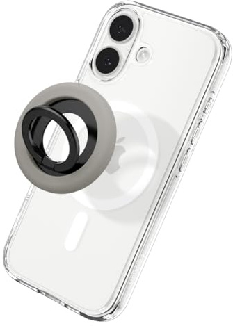 Spigen NanoPop MagFit MagSafe Ring Magnet Halterung, 135° Verstellbarer Ringhalter für iPhone 17/17e/16/15 Pro Max Air, MagSafe Hülle für Pixelsnap Pixel 10 Pro XL, Samsung Galaxy S26 Ultra - Grau
