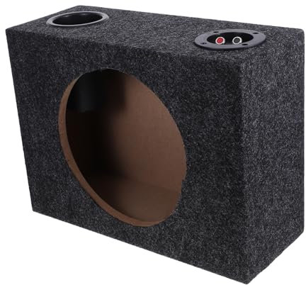Car Subwoofer Enclosure Box 10 Inch Sealed for Trunk Install | ABS Wood Build, Plush Lined Finish, Quick Wiring Hookup, Fits Suvs and Carpeted Surfaces