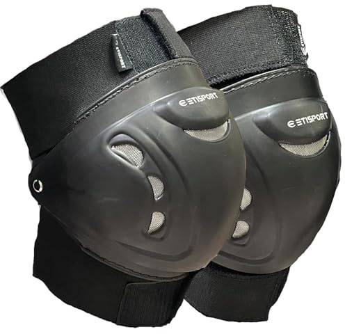 Rodilleras Articuladas Hockey. Protección Alta Resistencia con Movilidad Total. Ajuste Ergonómico para Patines y Hockey. Talla L