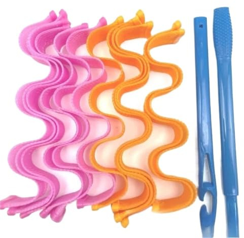 12 Pièces Ensemble Bigoudis Magiques Sans Chaleur Pour coiffures | Bâtons de rouleau de coiffure Wave Formers, outils de coiffure for femmes(55cm-12pcs)