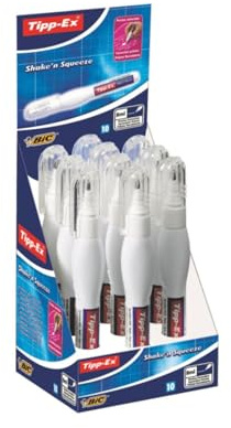 Tipp-Ex Shake n Squeeze Correction Fluid Pen Fine Point Ref 802422 [Pack 10] [per Pack: 10]