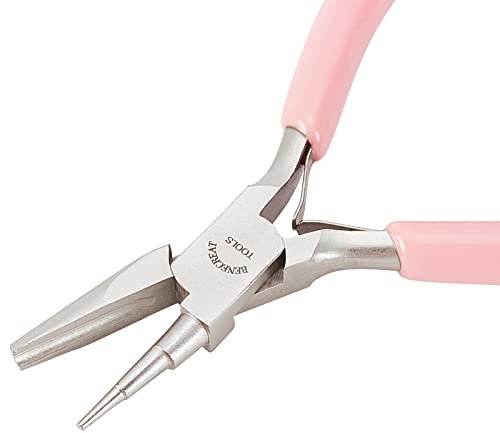 BENECREAT Rosa 3-Stufen-Drahtschleifenzange, Konkave Zange von 1.5 mm Bis 5.5 mm, Drahtbiege-Präzisionszange Wickelformbiegewerkzeuge Für Die DIY-Schmuckherstellung