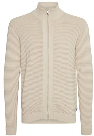 Solid SDNicklas Herren Strickjacke Cardigan Feinstrick mit hochabschließendem Kragen aus 100% Baumwolle, Größe:XXL, Farbe:Oatmeal (130401)