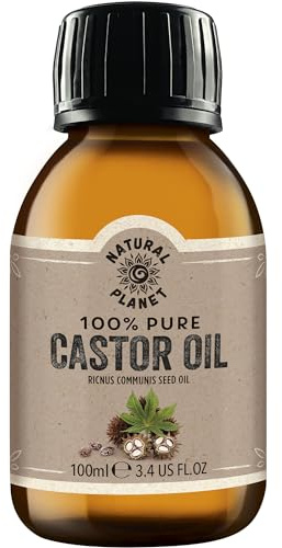 Natural Planet Castor OIl 100ml Cold Pressed Premium Quality 100% Pure Hexane-Free, Non GMO, Versatile Usage Eyelashes, Eyebrows and Hair growth
