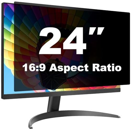 Pozlle 24 Zoll Monitor Blickschutzfolie 16:9 Seitenverhältnis, Anti Blaulichtfilter, Anti Glare Folie, Blickschutzfilter für 24 Bildschirme, Abnehmbare Sichtschutzfolie für Computermonitore