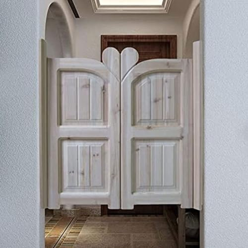 Massivholz-Cowboy-Tür Top-Arc-Design Zauntür für Cafe Bar Küchentheke Trennwand Tür Kommt Mit Türpfosten Einfach Zu Montieren Trennwand Tür(80 * 90CM)