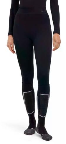 FALKE Maximum Warm Long W Ti Hilo Funcional Secado rápido 1 Pieza, Capa de Base Inferior Mujer, Negro Black 3000 Trend, S