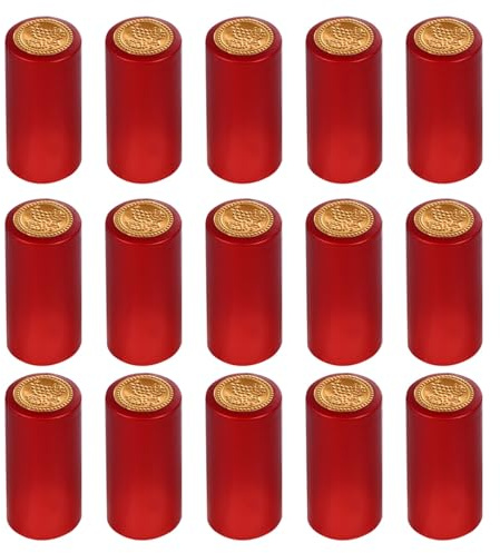 Mikinona Tappi per Bottiglie Vino Termoretraibili Coperchi di Chiusura Ermetici Coprisigilli Decorativi Colore Vino Rosso per Imbottigliamento e Vinificazione 200 Pezzi e Produzione
