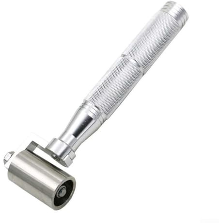 1 st platt tryckrulle i rostfritt stål med bimetalliskt lager för PVC icke-vävt tyg tapet kanttätning handverktyg silver 34 mm eller 40 mm (34 mm)