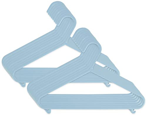 Bieco 90016155 Set di 16 Grucce Appendiabiti per Bambini, 29,5 x 18 x4,10, Blu