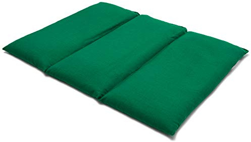 Coussin aux pépins de raisins - Taille 40x30-3 compartiments - Vert - Coussin thermique - Coussin aux graines - Compresse froide -
