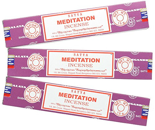 Satya Nag Champa Meditation Lot de bâtonnets d'encens, Lot de 3