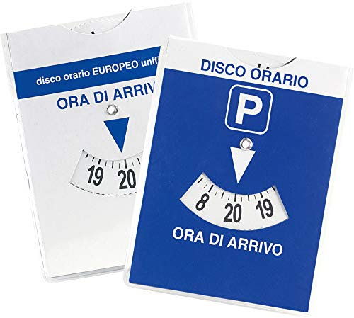 Disco orario europeo maxi auto in parcheggio blu 12x15 con quarto d'ora bicolore - 1