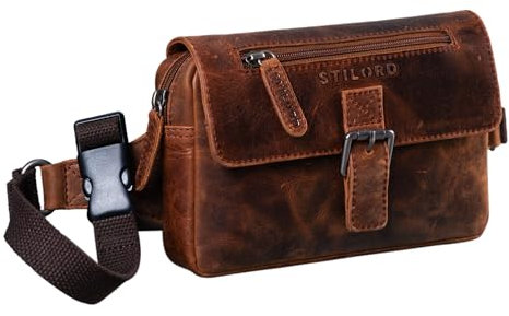 STILORD 'Ian' Gürteltasche Leder Herren Damen Vintage Hüfttasche Leder Große Bauchtasche für Sport Reisen Festival 8,4 Zoll Tablets Echtleder, Farbe:Zamora - braun