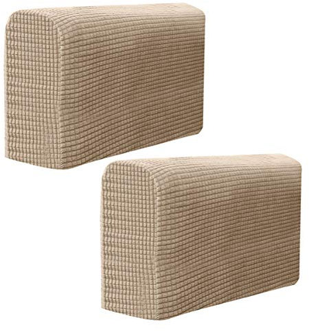 FAVOMOTO Elastische Armlehnenbezüge, 2PCS Sofa Armlehnenbezüge Verstellbar, Stretch Sofa Armkappen Armlehnenschoner Armkappen, für Sessel, Sessel, Couch Stretchy Armlehnenbezug, Bequem