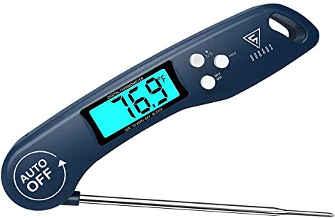 DOQAUS Digital Meat Thermometer, Instant Read Food Thermometer for Cooking with Backlit & Auto-Rotating Display, 4.6” Probe for Grilling, Baking, and Perfect BBQ - Blue