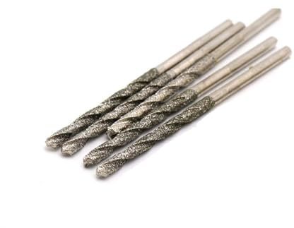 Foret hélicoïdal à Pointe enduite de Diamant de 0.8mm/1mm/1.2mm/1.5mm/1.8mm/2mm/2.5mm/3mm for Les Carreaux de Pierre de Bijoux en Verre (Color : 5Pcs, Size : 1.8mm)