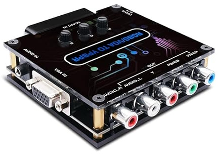 RGBS VGA SCART to YPBPR Component Converter, 480i 480p 576i 576p 720p 1080i Video Transcoding Converter Color Difference Video Converter for for for N64