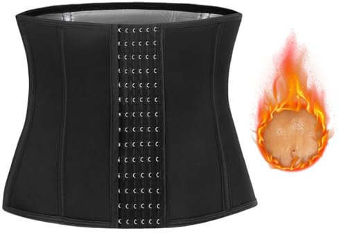 RUCUDIM Korsett Damen Waist Trainer Damen, Verstellbar Waist Trainer Corset, Latex Korsage Damen Bauchweg, Atmungsaktiv Corsage Taillenformer für Sport Shaping Training (Schwarz)