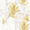 VEELIKE Papel Pintado Hojas Doradas Bohemio Papel Pintado Hojas Palmeras Exóticas Vinilo Decorativo Flores Loto Dorado Vinilos para Pared Estampado Botánico Fotomurale Dormitorio Baño 44,5cmx300cm