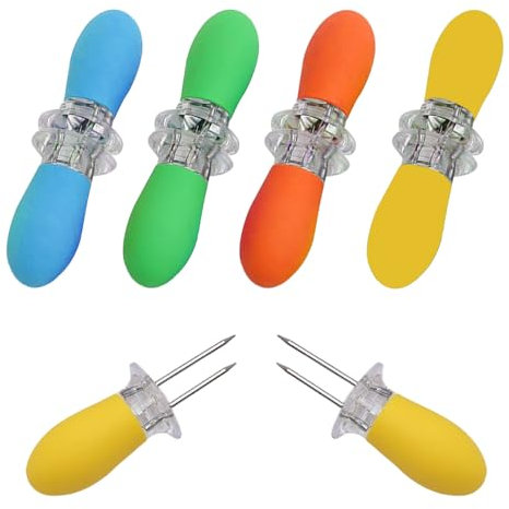 Wzhtuzi Maiskolbenhalter, 5 Stück Maiskolben Spieße, Edelstahl Maiskolben Spieße, Maiskolbenhalter Mais Picks für Camping, Partys, Picknick, BBQ, ßeMais Halter Küche Werkzeug