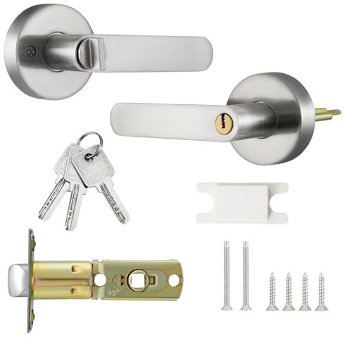 Knpwer Botón Redondo, Cerradura, Cerradura de Puerta, Diseño de Tulipán, Giratoria, Manija de Puerta Giratoria (Estilo 10, Plata)