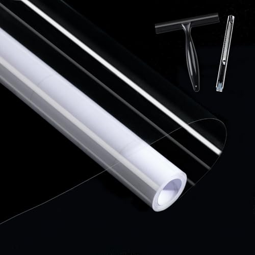 Abyssaly Vinyle Adhésif Transparent, Film Autocollant Protection | 40 X 300cm, Film Transparent Autocollant Imperméable, Protection Pour Meubles, Tables, Cuisines, Murs et Surfaces Quotidien