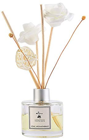 cfpqv Sticks Reed Glass Fragrance Bottle and 50ml Natural Oil Diffusers with Home Decor Bathroom Decoration Red (S, S)