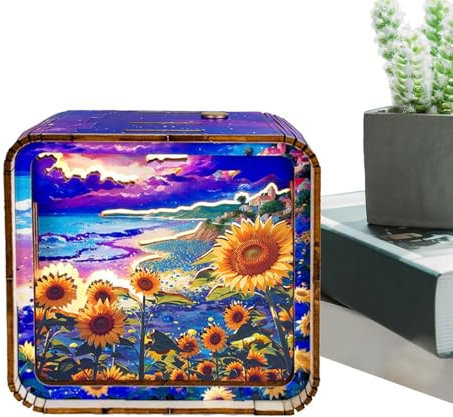 Puzzle di cartoni animati, luce notturna ricaricabile, 3 colori, giocattoli sensoriali portatili, lampada da tavolo regolabile per camera da , soggiorno