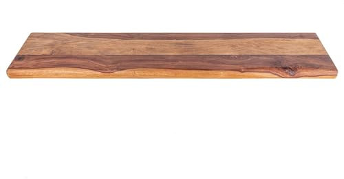 Licht-Erlebnisse Massives Regal Wand aus Sheesham Holz 80 cm breit mit Baumkante Wandregal für Pflanzen Bilder Schweberegal Küche Wohnzimmer