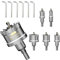 Hole saws, holesaw set, 6-hole saw kit, 16-40 mm, cobalt M42 Bimetal circular hole saw set with hexagonal shank for wood, metal, copper, plaster, PVC, sheet metal and drywall. (silvery)