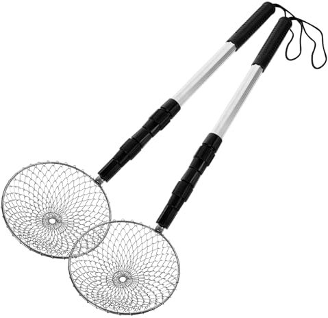 KITANDOVE 2sets Strumento Da Spiaggia Telescopico Per Setacciare Sabbia e Raccogliere Conchiglie Manico e Testa Per Gioco e Pulizia Spiaggia