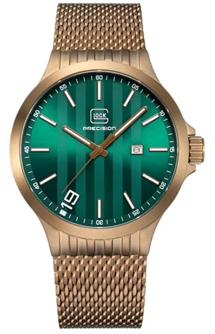 GLOCK Men's Quartz Watch | 44mm case | Wristwatch with Steel case and Date Display | Men's Watch with Swiss Super-LumiNova Pointers and Indices | GW-12, Coyote