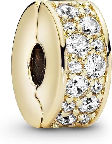 TCZNAF Gold Stopper Clip Charms Armbände Bead Compatible fü Armband Christmas Schmuck für Damen Muttertag Valentinstag