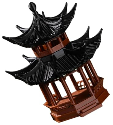 Gatuida Miniatura Pabellón Decoración para Peceras Paisaje Acuático Detallado Estatua Ligera y Portátil para Micro Jardín Realista