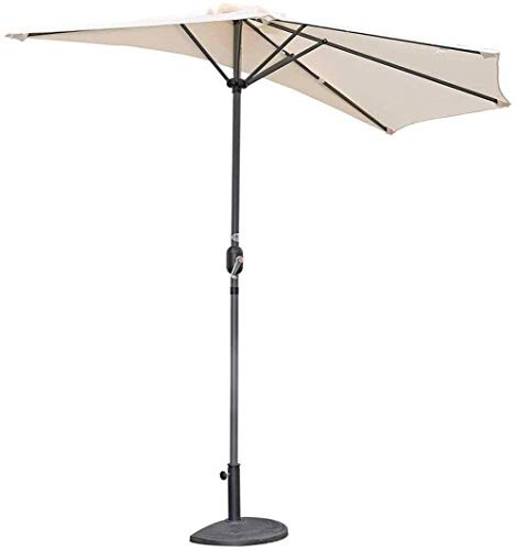 LSLYTQ Outdoor Garden Parasols 9Ft Parasols Outdoor Patio Half Umbrella Cafe Balcony Door 5 Ribs Sun Shade W/Crank, Wall Umbrella Market Garden Sunshade good