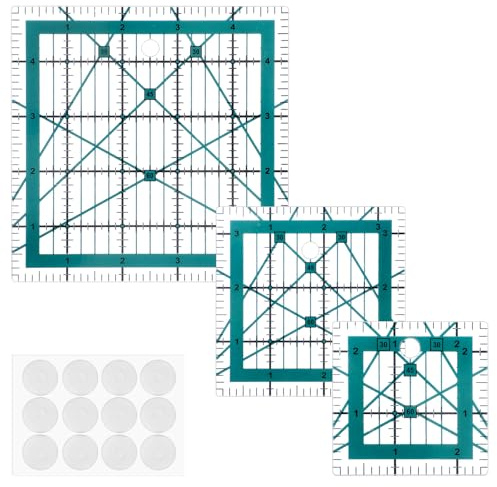 3Pcs Quilting Rulers Quilting Square Rulers Square Ruler Blue 2.5,3.5, 5