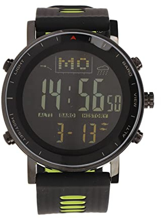 MENDUNER Montre-Bracelet Multifonctionnelle pour la Pêche, la Randonnée, avec Changement de Pression Atmosphérique, pour Les Sports de Plein Air, Altimètre, Baromètre, Compteur de Température, (Vert
