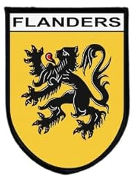 Ecusson Patch Drapeau Flandre flamand Tactique Imprime Bord Brode Auto-Agrippant