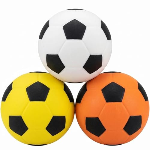 Falafoty 3 Pack 15 cm Soft Foam Footballs, Squishy Sponge Soccer Balls, Indoor & Outdoor Bouncy Balls for Summer Beach Pool Garden Play, for Young People & Adults, Playground Sport Ball Gift