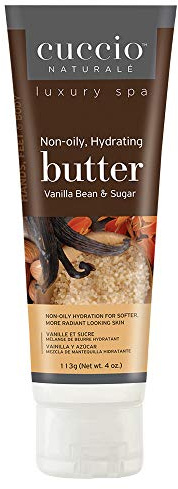 Cuccio Bean & Sugar Body Butter Tube 4oz, Hydrating Hand & Body Cream, Moisturiser, Vegan Skincare, Softens & Nourishes Dry Skin, Essential Oil Blend