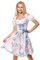 Dirndline Damen Dirndl mit Blumensch?rze Kleid f?r besondere Anl?sse, rosa/blau, L