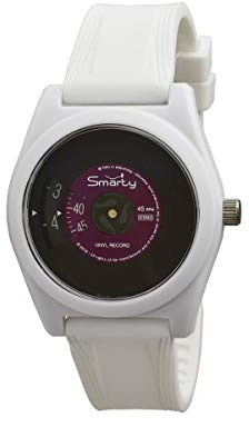 Smarty vinyl unisex-armbandsur av silikon i vitt och fuchsia SW045B05