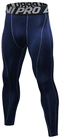 LNJLVI Kompressionsleggings för män baslager löpning tights sport fitnessbyxor, Löpningsbyxor/marinblå, XL
