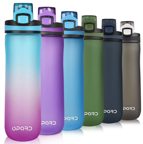 Opard Trinkflasche Kinder Auslaufsicher 0,6L/0.9L, 0,7L/1L (mit strohhalm), Sport Trinkflasche Schule, Gym, Fitnesss, Fahrrad - Wasserflasche 600ml mit deckel, Inbegriffenes Filter, BPA-Frei